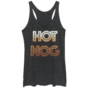 Women's CHIN UP Christmas Hot Nog Racerback Tank Top - 1 of 3