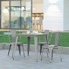 Emma and Oliver Indoor/Outdoor Dining Table, 31.5" Square All Weather Poly Resin Top with Steel Base - 2 of 4