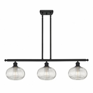 Ithaca - 3 Light Stem Hung Island In Industrial Style-8.75 Inches Tall and 36 Inches Wide - 1 of 1