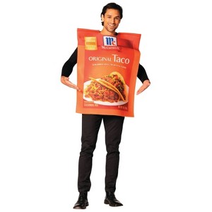 Imposta Costumes Adult McCormick Taco Seasoning Packet Costume Bodysuit Orange One Size - 1 of 1