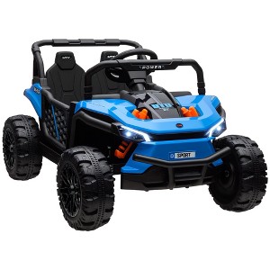 Qaba 12V Ride On Truck, 3.7 MPH Battery Powered Electric Car for Kids w/ Remote Control, 4-Wheel Suspension, Lights, Horn & Music - 1 of 4