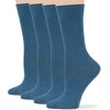 Women's Viscose Bamboo Dress Sock - 4 Pack - Thin, Casual, Crew, Lightweight, Seamless - Shoe Size Medium 5-9, Large 8-12 | 7BIGSTARS KINGDOM - 4 of 4