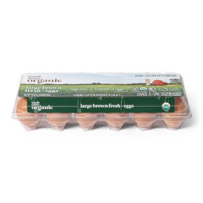 Organic Cage-Free Fresh Grade A Large Brown Eggs - 12ct - Good & Gather™