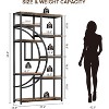 COUCHETA Industrial Moon Design Bookshelf - 9-Tier Open Storage Shelf, Multi-Functional Display Rack for Home Office & Living Room, Rustic Brown - 2 of 4