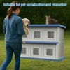 FONTOI Outdoor Cat House Cat Shelter Multi Feral Cats Home Pet House Indoor Outdoor Weatherproof Insulated Easy Assembly, Blue, 51.97"*26.42"*37.28" - 2 of 4