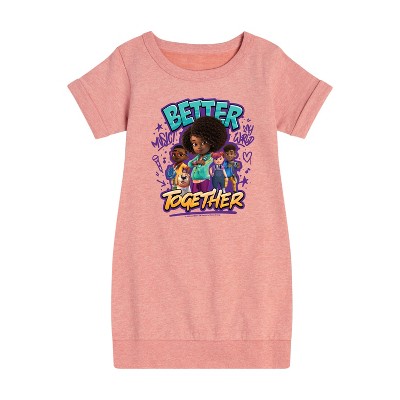 - Karma's World - Better Together Graphic Short Sleeve Fleece Dress