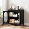 Accent Storage Cabinet, Modern Sideboard Buffet Cabinet with Fluted Glass Doors - 3 of 4