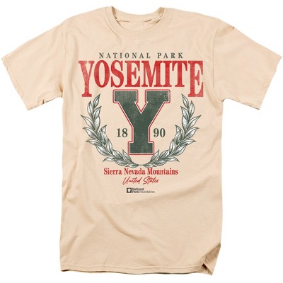 Yosemite National Park Laurel Wreath Adult T-Shirt Cream