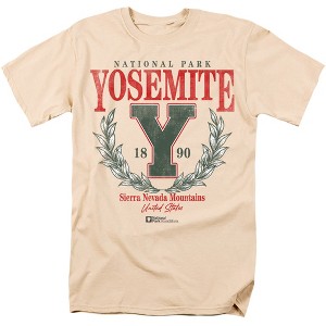 Yosemite National Park Laurel Wreath Adult T-Shirt Cream - 1 of 4