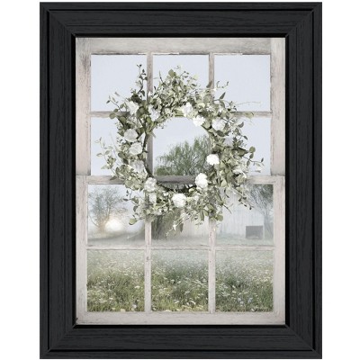 HomeRoots Spring Farm View Black Framed Print Wall Art