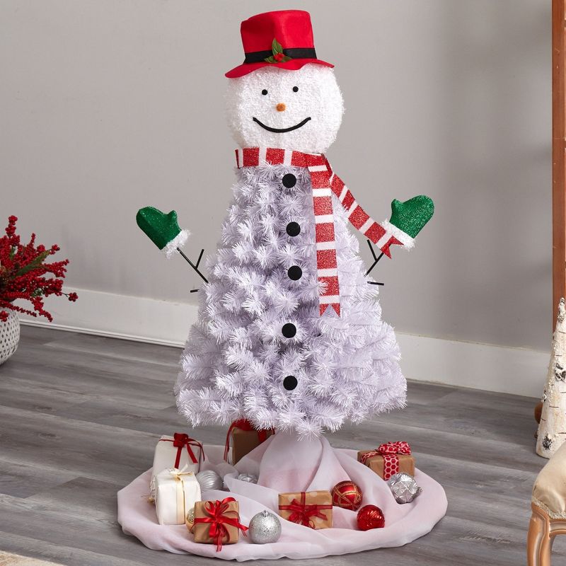 Nearly Natural 4-ft Snowman Artificial Christmas Tree with 234 Bendable Branches, 3 of 5