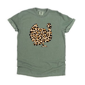 Simply Sage Market Women's Leopard Turkey Short Sleeve Garment Dyed Tee - 1 of 2