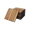 Dolonm 30-Pack Acacia Deck Tiles - 12"x12" Teak-Yellow Striped Anti-Slip, Waterproof for Poolside/Patio, DIY in 30 Mins - 2 of 4