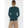 JENNIE LIU Women's 100% Pure Cashmere Long Sleeve Pullover V Neck Sweater - 2 of 2