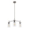 DORESshop 3-Light Brushed Nickel Chandelier with Clear Glass Shades - Modern Pendant Lighting Fixture for Dining Room or Kitchen - 3 of 4