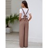 Coolmee Women Casual Maternity Square Neck Sleeveless Straps Wide Leg Long Jumpsuit With Pockets Beach Vacation Outfits - 3 of 4