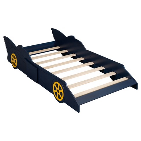 Twin Size Race Car-shaped Platform Bed Blue+yellow-modernluxe : Target