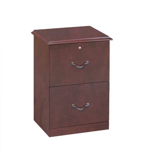 Hayward 2 Drawer Vertical Wood Veneer File Cabinet Cherry Monroe