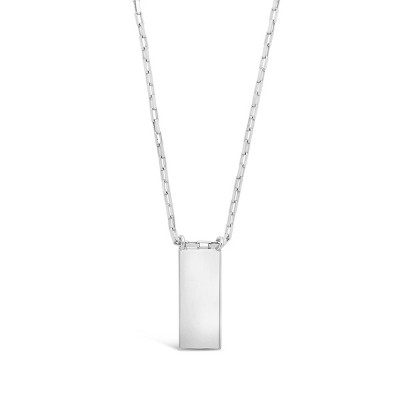 SHINE by Sterling Forever Sterling Silver Mini Tag Necklace [Silver]