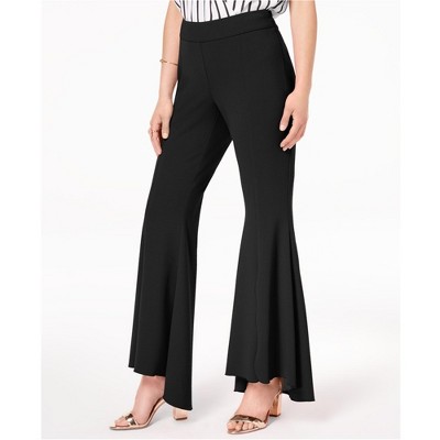 I.N.C International Concepts Womens Flared High Low Casual Wide Leg Pants, Black, 12 Regular