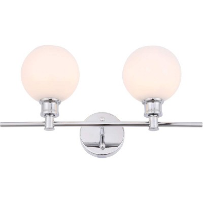 Collier 2-Light Chrome and Frosted White Glass Wall Sconce