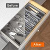 LunaLulinlk Silverware Drawer Organizer, Expandable Utensil Tray for Kitchen, Adjustable Flatware Grey - 2 of 4