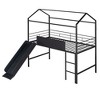 NicBex Twin Size Loft Bed with Roof Design,Metal Loft Bed Frame with Slide and Writing Board,Bed Frame for Kids,Box Spring Not Required - 4 of 4