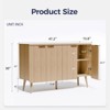 FONTOI Storage Cabinet, Sideboard Cabinet with Doors and Shelves, Buffet Cabinet with Waveform Panel for Dining Room, Wood, 47.2*13.8*30 - 2 of 4