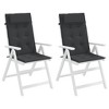 vidaXL Chair Cushion Outdoor High Back Chair Cushion Seat Pad Oxford Fabric - Black 2 pcs - 4 of 4