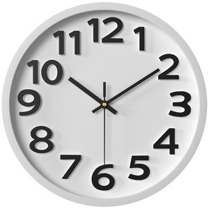 Unique Bargains Plastic Classic Analog Battery Powered Silent Wall Clock 12 Inches - 1 of 4