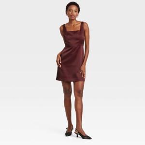 Women's Heavy Satin Mini Dress - A New Day™ - 1 of 3