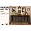 FUFU&GAGA Furniture Style Tan Metal Dog Crate with Metal Barrier Mesh Wooden Panelling - 4 of 4