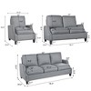GDFStudio Cordoba Modern 3 Piece Upholstered Sofa Set with Nailhead Trim - 3 of 4