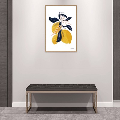 Lemons I Botanical Canvas Wall Art with Float Frame