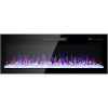 Recessed Ultra-Thin Tempered Glass Electric Fireplace with Remote, Multi-Color Flame & Emberbed, LED Light Heater - 4 of 4