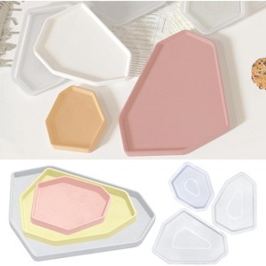 JDICTION 3PC Resin Tray Molds Silicone, Combination Rolling Tray Molds for Epoxy Resin Casting, Serving Tray Art Set - 1 of 4