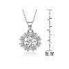 Guili Cubic Zirconia Sterling Silver Rhodium Plated Pendant, Designed to Add a Gleaming Touch of Glamour to Your Day and Evening Looks - 2 of 3