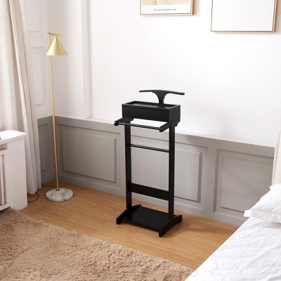 Portable Garment Rack,Clothes Rack With Storage, 43 Inch Hight Clothes Hanging Rack-Cuddlewood