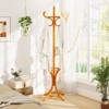 Tangkula Wood Standing Hat Coat Rack Jacket Bag Hanger Tree 12 Hooks Umbrella Stand - 2 of 4