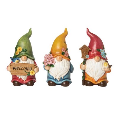 Transpac Resin 9.75 in. Multicolor Spring Falling Gnomes Decor