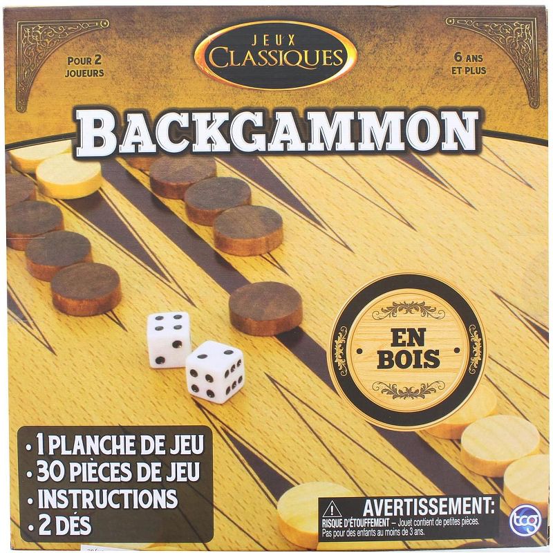 The Canadian Group Classic Games Wood Backgammon Set | Board & 30 Game Pieces, 2 of 4