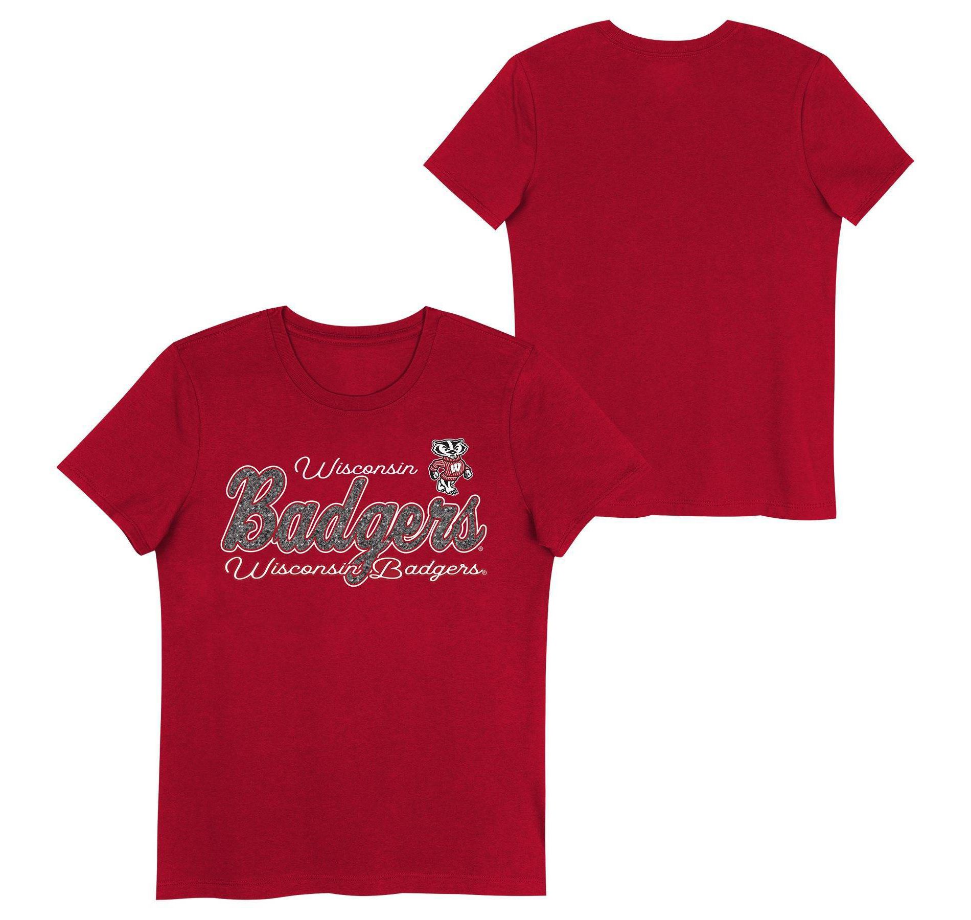NCAA Wisconsin Badgers Girls' Crew Neck T-Shirt