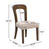 JUJABU Upholstered Kitchen Side Chairs Set of 2 with Fabric Seating Solid Rubber Wood Legs - 4 of 4