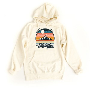 Simply Sage Market Women's Graphic Hoodie Peace Love and Mountains - 1 of 2