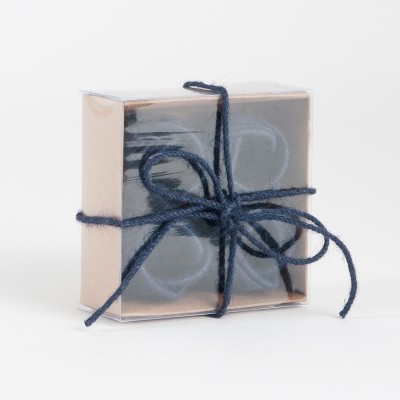 Navy Blue Braided Jute Circular Napkin Rings, Set of 4