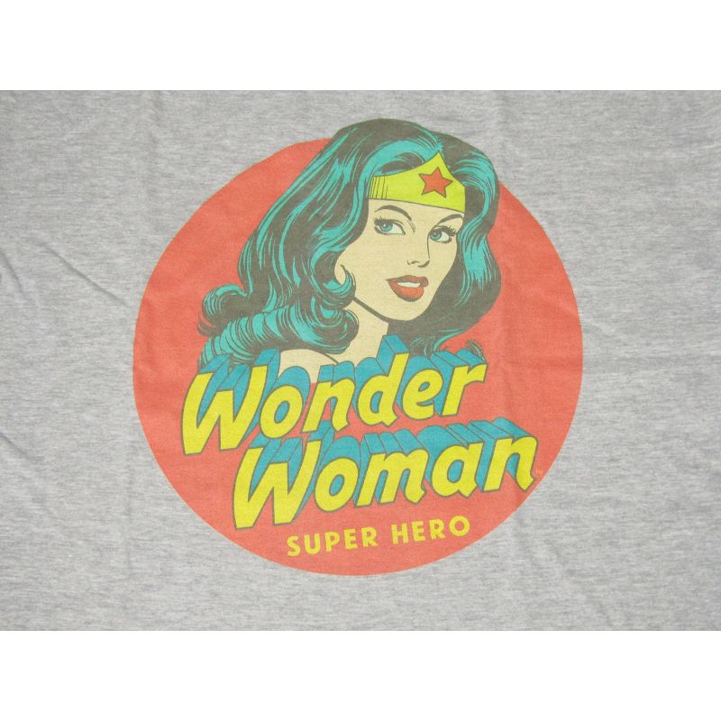 Wonder Woman Superhero In Circle Women's Athletic heather Tshirt, 2 of 3