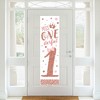 Big Dot of Happiness 1st Birthday Little Miss Onederful - Girl First Birthday Party Front Door Decoration - Vertical Banner - 2 of 4