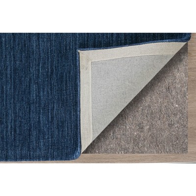 Luna Dark Blue Hand-Knotted Wool Area Rug