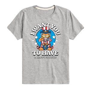 Boys' - Garfield - Want You To Have A Happy Fourth Short Sleeve Graphic T-Shirt - 1 of 4