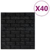 vidaXL 3D Wallpaper Bricks Self-adhesive 40 pcs Black - 2 of 4